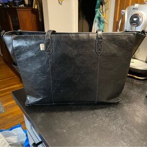 Beis Black Vegan Leather Tote Bag